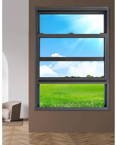 WUIIEN Finestre per capannoni, Finestra Scorrevole Verticale, Finestra di Sollevamento a Filo in Alluminio Commerciale, 40, 36, 32, 30, 28, 24, 20, 16, 12 Pollici per bagni, Garage e soppalchi, per