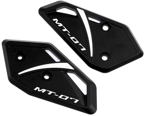 Modeer Motorrad CNC Fussrastenschutz Kompatibel mit Ya.maha MT-07 2014-2024 / FZ-07 2014-2024 a Paar Fußraste Pedal Protektor Fußraste Fersenplatten Schutz mt 07 Zubehör (schwarz)