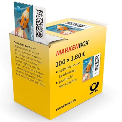 DEUTSCHE P0ST 100x 1,80€ Briefmarken selbstklebend, für Großbriefe bis 500g national & Kompaktbriefe bis 50g international, inkl. 25 Briefumschläge C4