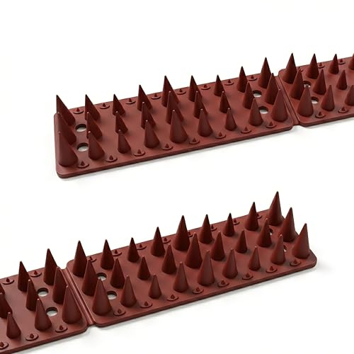 KOKMEYA Pinchos Anti-Pájaros, Repelente de Palomas 6,6m (22 Piezas) - Pinchos para Balcón y Vallas de Jardín, Antipalomas y Ahuyentador de Gatos y Mapaches, Resistente a la Intemperie, Marrón