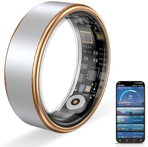 HPLSZCN Smart Ring Health Tracker, Touch Health Rings, Heart Rate, Blood Oxygen, Women Health, Sleep & Fitness Tracker, Smart Ring for Women & Men, No App Fee for Features (Black, 4)