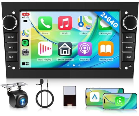 2G+64G Android Car Stereo for Astra Vauxhall Corsa Vivaro Meriva Zafira with Wireless Carplay/Android Auto, 7 Inch Touchscreen GPS WiFi Bluetooth Mirror Link FM/RDS EQ Backup Camera