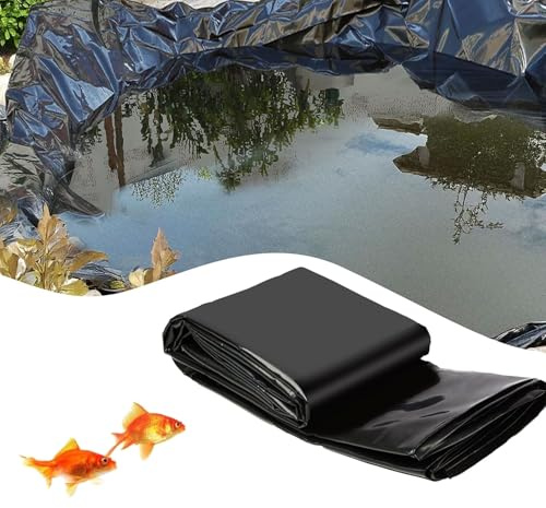 Gguwug teichfolie 4X6m poolfolie Kann Wiederverwendet Schwarze Folie Garten, Reißfest Baufolie Flexibel Gartenteiche Dichtungsfolie Teichmembran Folie Wassergarten und Wasserfall
