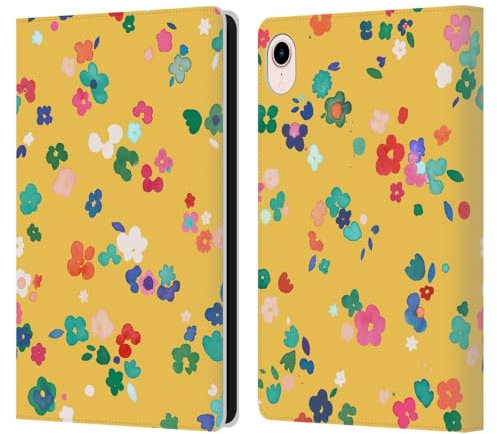 Head Case Designs sous Licence Officielle Ninola Ditsy Flowers Jaune Nature Audacieux Étui Portefeuille en Cuir Compatible avec Apple iPad Mini (2021/2024)