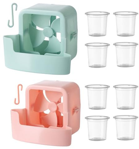 2Sets Fan Cool Breeze Attachments, Fan Mist Cooling Adapter, Mister Attachment for Fan, Accessories Hangable Ice Box Cooler Device, Ice Box Hangable Attachment