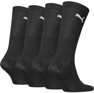 PUMA 4 Pairs Regular Crew Socks Black 6-8 (39/42)