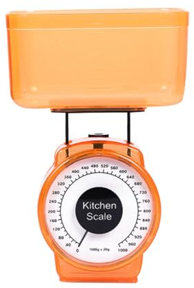 HOODANCOS Kitchen Scale Mechanical Food Scale Plastic Platform Weighing Scales for Baking Cooking and Baby Food Portable Compact Kitchen 6.85 X 4.49 X 3.46 in
