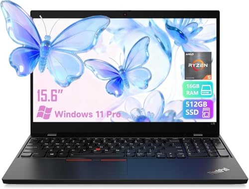 Lenovo ThinkPad L15 Gen 2 Business Laptop, 15.6 HD Notebook, AMD Ryzen 5 Pro 5650U, 16GB RAM, 512GB SSD, US QWERTY Keyboard, Windows 11 Pro (Renewed)