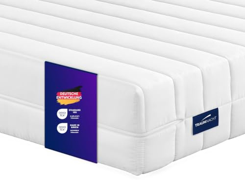 Traumnacht Easy Comfort Duo 7-Zonen Rollmatratze 180 x 200 cm | H3 & H4 | Ergonomisch & atmungsaktiv | Oeko-TEX Standard 100 | 16 cm Höhe | Antibakteriell | Deutscher Qualitätsstandard