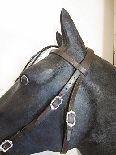 Portugiesisch Barocker Zaum Pasión mit Ohrenfreiheit Farbe COB - Schwarz mit silbernem Beschlag