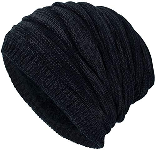 KUYOU Winter Beanie Mütze Slouch Strickmütze mit warmem Fleece Innenfutter