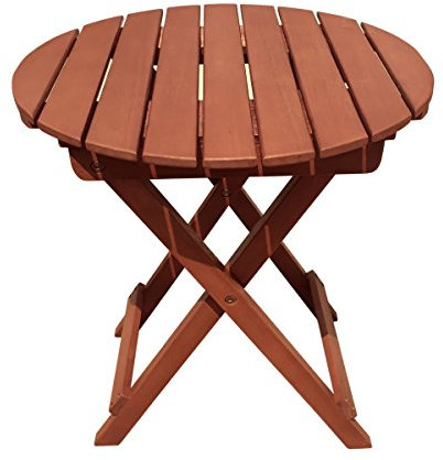 Markenlos Benelando Beistelltisch/Tisch aus Eukalyptusholz mit runder Tischplatte