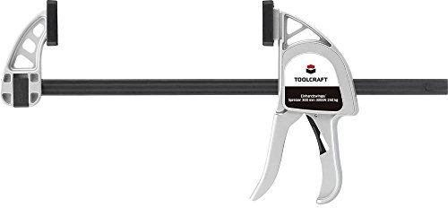 Alu-Einhandzwinge 300 x 85 mm 3000N TOOLCRAFT 1595615 Spann-Weite (max.):500 mm Produktabmessung, Länge: 500 mm Ausladu
