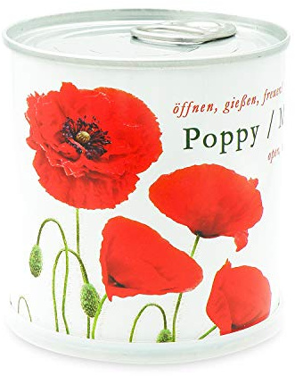 MacFlowers | Kleines Anzuchtset mit Mohnblumen | Design White Edition | Geschenk Set mit Einer Sorte Samen in süßer instant Blumendose