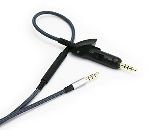 Audio-Ersatzkabel mit integriertem Mikrofon, Lautstärkeregler, geeignet kompatibel mit Bose QC15 QuietComfort 15 Kopfhörer, Audiokabel kompatibel mit Apple kompatibel mit iPhone kompatibel mit iPad