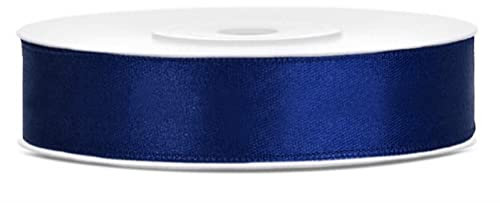 Libetui 25 Meter dunkelblaues Satinband Dunkelblau 12mm Schleifenband Dekoband Marineblau Geschenkband dunkelblaues Band dunkelblaue Schleife