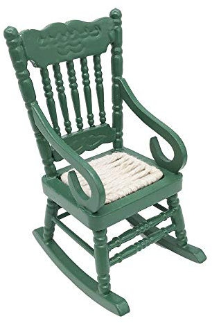 Uteruik Mini-Puppenhaus-Möbel, Schaukelstuhl-Zubehör, Miniatur-Pädagogisches Spielzeug, Wohnzimmer, dekoratives Spielzeug für Kinder, 1 Stück (grün)