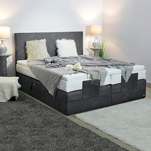 PAARA Boxspringbett Box Enjoy GM | 10.000 Newton Motorleistung | Antirutsch-Matten | Taschenfederkern Matratze | Kaltschaum Topper | Jedes Bett EIN Unikat - Made in Germany (200 x 200 cm)