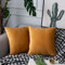 UPOPO 2er Set Samt Kissenbezug Dekorative Einfarbig Kissen Weich Kissenhülle Kissenbezüge Dekokissen Zierkissen Sofakissen für Sofa Couch Schlafzimmer Wohnzimmer mit Reißverschlüsse 50 X 50cm Orange