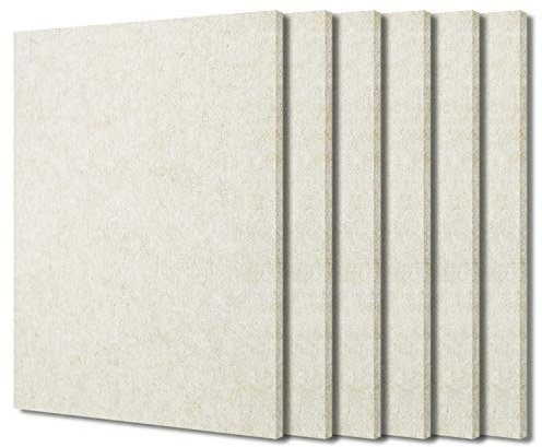 BXI Lot de 6 panneaux d'absorption acoustique haute densité - Carreaux en feutre acoustique pour décoration de plafond et mur - 400 x 300 x 9 mm