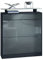 Vladon Schuhschrank Fiesta, Schwarz matt/Grau Hochglanz - Schuhkipper für 16 Paar Schuhe (89 x 104 x 23 cm)