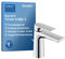 Duravit Tulum Waschtischarmatur, Größe S (Auslauf Höhe 97 mm), Wasserhahn Bad mit Zugstangen-Ablaufgarnitur, Waschbecken Armatur mit FreshStart-Funktion, Chrom