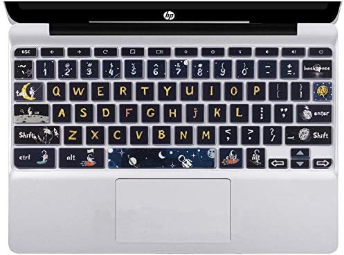 WSLUCKO Keyboard Cover Skin for HP Chromebook 11 x360 11.6,G2/G3/G4/G5/G6 EE/G7 EE 11.6, 14-ca 14-ak14-X Series/HP Chromebook 14 G2 G3 G4 Keyboard Protector,Spaceman
