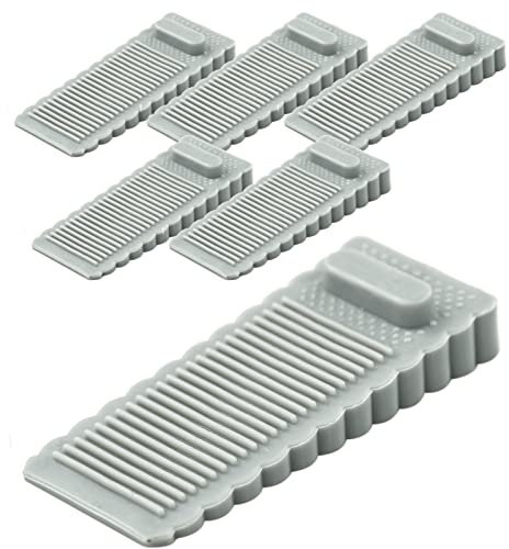 5 Pack Clear Rubber Door Stops - Premium Heavy Duty Wedges for Floor Patio (Grey)