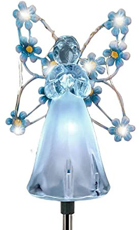 Theaceae Lumières solaires d'ange pour Le cimetière - lumières Jardin solaires extérieures imperméables | 7 Perles LED faciles à Installer des lumières solaires pour cimetière, Tombe