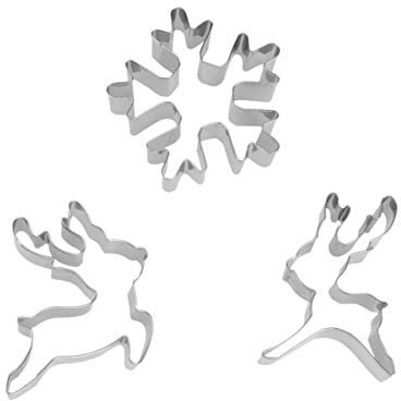 Vaguelly 6stücke Weihnachtskuchen Form Edelstahl Keksform Schokoladenform Dessert Backform Antihaftbeschichtung Für Diy Kekse Pralinen Schneeflocke Sikahirsch