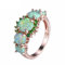 BEDT Green/orange Fire Opal Finger Ring Exquisite Rose And Gold Filled Wedding Rings For Women Jewelry