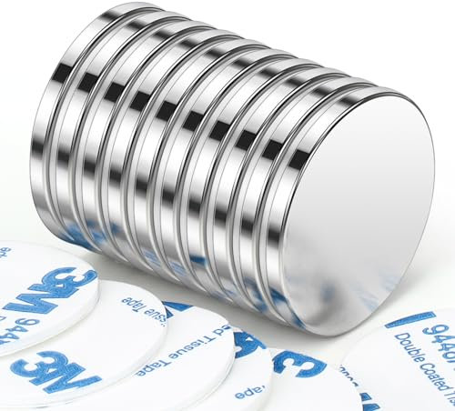 Wukong Neodym Magnete,30x3mm | 10 Stück Selbstklebend Magnets,Magnete Klebemagnete, Extra Starke Magnete for DIY,Science,Office,Kitchen and Storehouse