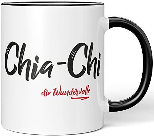 JUNIWORDS Tasse, Chia-Chi, die Wundervolle, Schwarz (5220433)