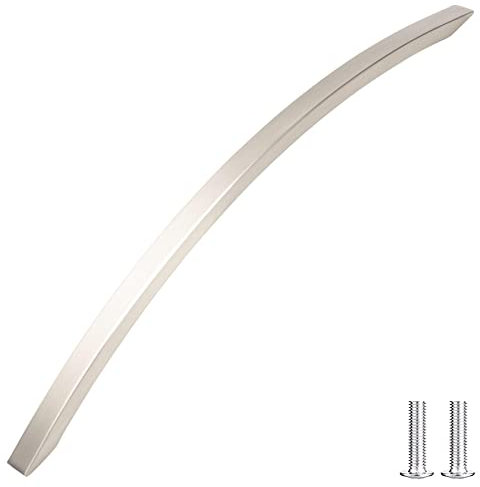 Decoranddecor Slimline Kitchen Door Handles Cabinet Pulls Sleek Design - Smooth Lines 288mm Brushed Chrome