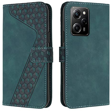 YIRRANZD Coque pour Xiaomi Poco X5 Pro 5G, Étui Housse Protection en Cuir PU [Pochette de Portefeuille] [Magnétique], Antichoc Etui à Rabat pour Poco X5 Pro 5G (Vert)