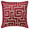 The HomeCentric Rot Kissen Überzüge, 2 Stück, 50x50 cm Samt Kissen, Kissenhülle mit Labyrinth & Grenze, Geometrisch Kissen, Modern Kissen Überzüge - Network