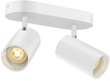 SLV ASTO TUBE |Deckenleuchte, Deckenspot, Aufbauleuchte, Innenbeleuchtung für Wohnzimmer, Schlafzimmer, Küche, Diele, Kinderzimmer | Aluminium, zylindrisch, max. 2x10W, weiß