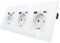 CNBINGO Glas Dreifach Steckdose mit 6 USB Ports, 3× (Typ-C und Typ-A unterstützung 20W Schnellladen) - Schuko Steckdose Unterputz in Weiß - Schutzkontakt Wandsteckdose mit Glasrahmen