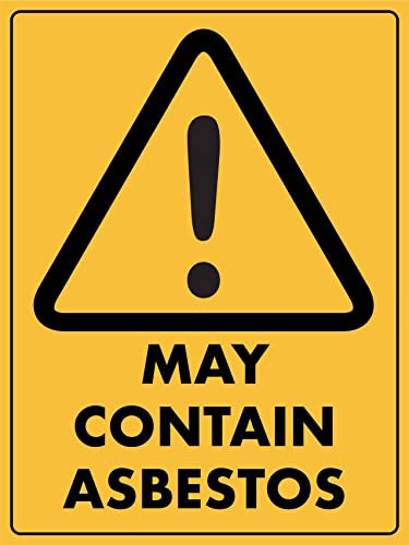 Achtung: Kann Asbest Enthalten Warnschild Metallschild Blechschild Metall Wanddekoration Für Draußen Innen 20X30cm