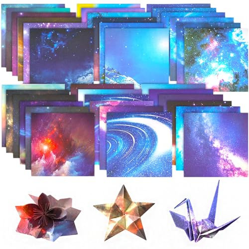 150 Blatt Origami Papier 15x15 CM Faltpapier Quadratisch Papier Bunt, 36 Farben Doppelseitig Buntes Papier Bastelpapier Set,Sternennacht Origami für Kinder für DIY Kunst und Handwerk Projekte