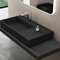 doporro Waschbecken Waschtisch 100x43x14 cm mit verstecktem Ablauf in matt Anthrazit aus Mineralguss als Aufsatzwaschbecken und Hängewaschbecken geeignet Colossum12-L