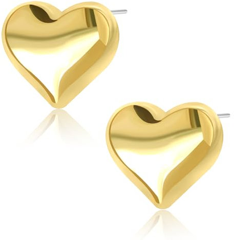 Dupes Earrings 18K Ohrringe Gold Herz Earrings Goldene Ohrringe Damen Hypoallergene Schleifen Ohrringe Leichte Hollow Ohrringe für Damen Mädchen