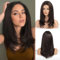 WOKESTAR Layered Straight Natural Schwarz Perücken für Frauen, hitzebeständige Perücke mit Fransen für den täglichen Gebrauch
