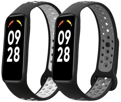 kwmobile Bracelet compatible avec Xiaomi Smart Band 8 Active bracelet - 2x bracelet de rechange en silicone pour fitness tracker