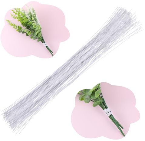 200 pezzi di filo bianco flessibile per fioristi, filo metallico per realizzare nastri, composizioni floreali, ghirlande artigianali, bouquet e ghirlande natalizie