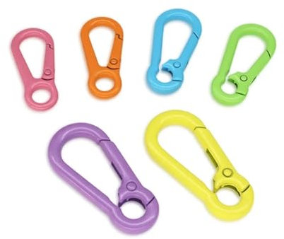 GCYEIDMA karabinerhaken Carabiner Hook Colorful Alloy Keychain Clip Snap Hooks for Making Jewelry Key Ring Connector DIY Findings(Color:Light orange,Size:M)