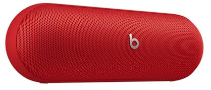 Beats Pill Tragbarer Bluetooth-Lautsprecher, Bis zu 24 Stunden Akkulaufzeit, Wasserabweisend, Kompatibel mit Apple & Android, Kraftvoller Sound für Zuhause, Outdoor - Signalrot