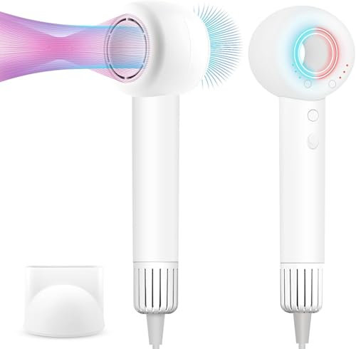 USUIELIGHT Supersonic Haartrockner Ionen, 120.000 U/min Bürstenloser Motor Schnelltrocknung Ionen Föhn, 50dB Geräuscharm Haarföhn für Zuhause, reisefön, konstanter Temperatur (Weiß)