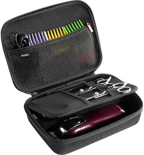 ProCase Kleine Tragetasche für Haarschneider Friseurtasche, Friseur Werkzeugtasche Trimmer Organizer Tasche für Haarschneider/Schere/Trimmer Aufbewahrungsbox für Friseur zubehör Friseurbedarf -Schwarz