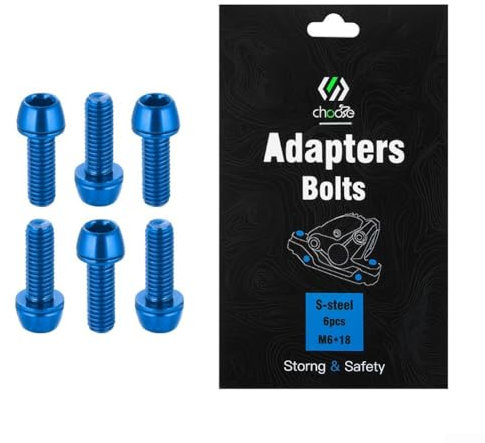 Bulloni di fissaggio per pinza freno a disco realizzati con precisione, M6 x 18 mm, 6 pezzi/set per bici MTB (blu)